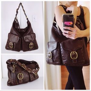 Coach Leather Bleecker Laced Hobo Boho Hippie Bag XL